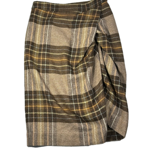 Anthropologie Brown Plaid Pencil Skirt